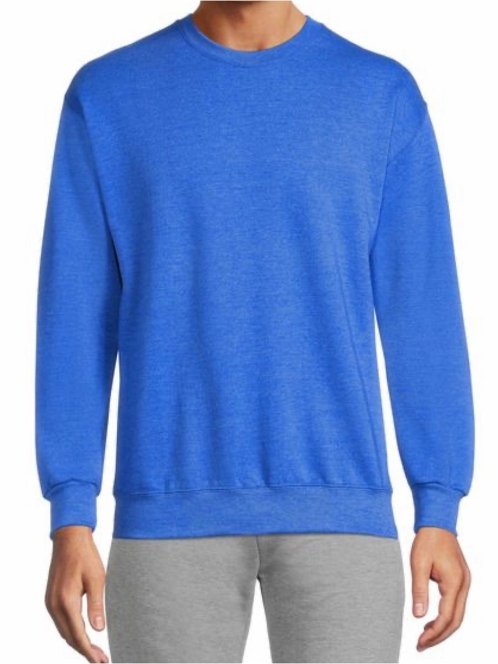 Fruit of the Loom Retro Y2k Fleece Long Sleeve Sweatshirt, size Medium, in blue